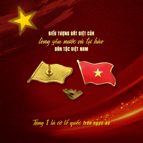 Pin áo Cờ Đỏ Sao Vàng
