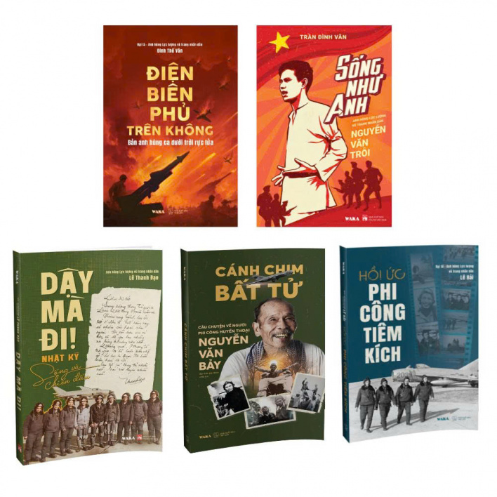 Sách - Combo Cánh chim bất tử + Hồi ức phi công tiêm kích + Điện biên phủ trên không + Dậy mà đi + Sống như anh